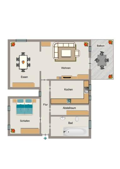 Erdgeschoßwohnung Bergkamen - 3.5 Zimmer, 87 m&sup2;, 812&euro; | Angebot:26486356