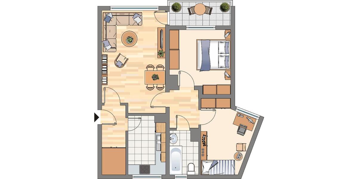 Etagenwohnung Dortmund Brackel - 3 Zimmer, 70 m&sup2;, 539&euro; | Angebot:25725439