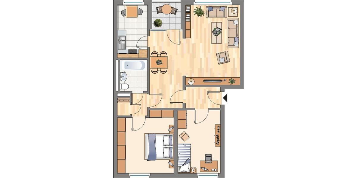Etagenwohnung Dortmund Scharnhorst - 3 Zimmer, 69 m&sup2;, 562&euro; | Angebot:25963924