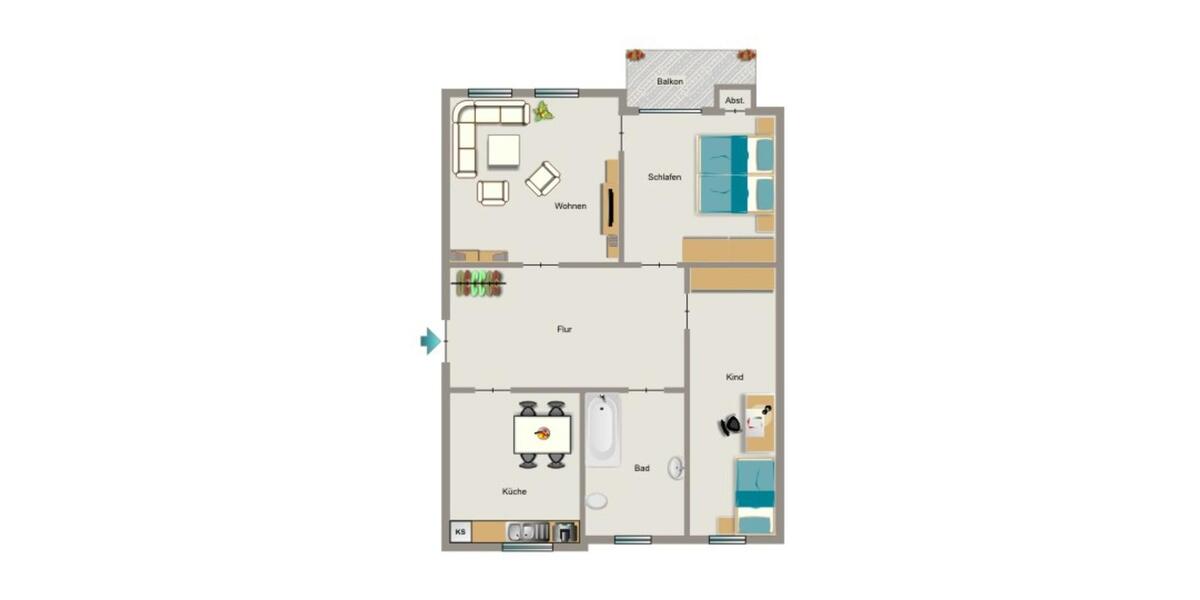 Erdgeschoßwohnung Bergkamen - 3.5 Zimmer, 61 m&sup2;, 436&euro; | Angebot:26539906