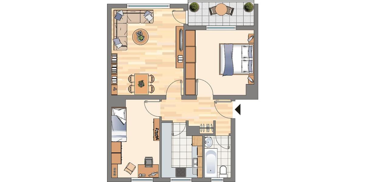 Etagenwohnung Dortmund Brackel - 3 Zimmer, 64 m&sup2;, 529&euro; | Angebot:25715699