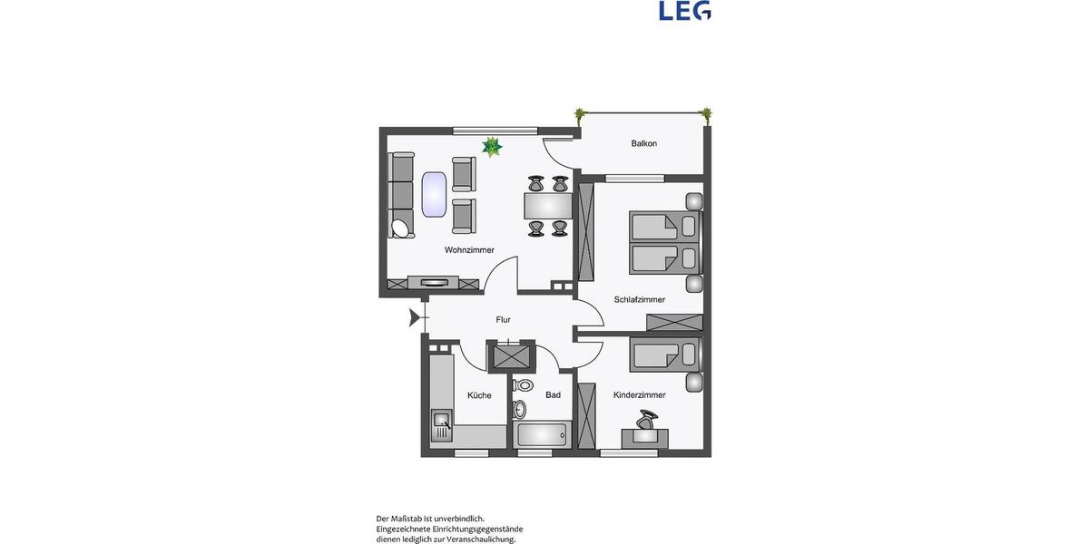 Etagenwohnung Hamm Bockum - 3 Zimmer, 65 m&sup2;, 409&euro; | Angebot:26583580