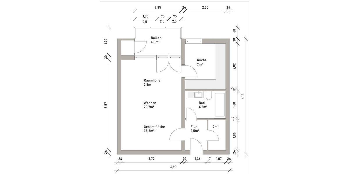 Etagenwohnung Dortmund Hombruch - 1 Zimmer, 39 m&sup2;, 460&euro; | Angebot:26656192