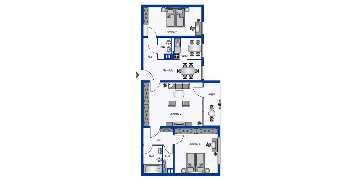 Etagenwohnung Dortmund Hombruch - 3 Zimmer, 80 m&sup2;, 680&euro; | Angebot:26579699