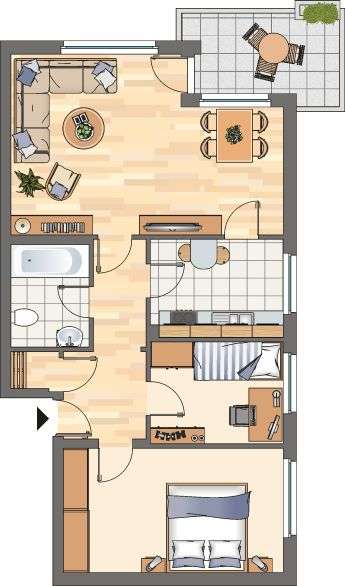 Etagenwohnung Kamen Methler - 3 Zimmer, 71 m&sup2;, 509&euro; | Angebot:27339363