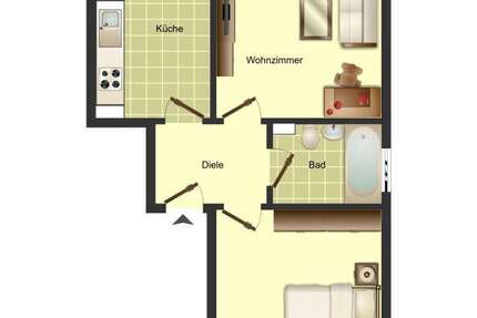 Wohnung Bergkamen Overberge - 3.5 Zimmer, 58 m&sup2;, 439&euro; | Angebot:25915614