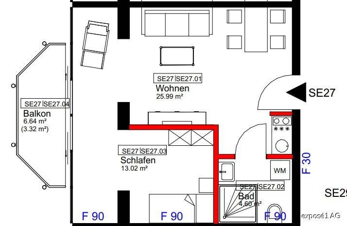 Etagenwohnung Herdecke - 2 Zimmer, 46 m&sup2;, 655&euro; | Angebot:25675676