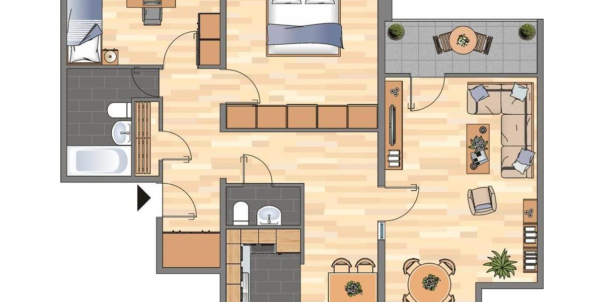 Etagenwohnung Dortmund Scharnhorst - 3 Zimmer, 82 m&sup2;, 660&euro; | Angebot:24690047