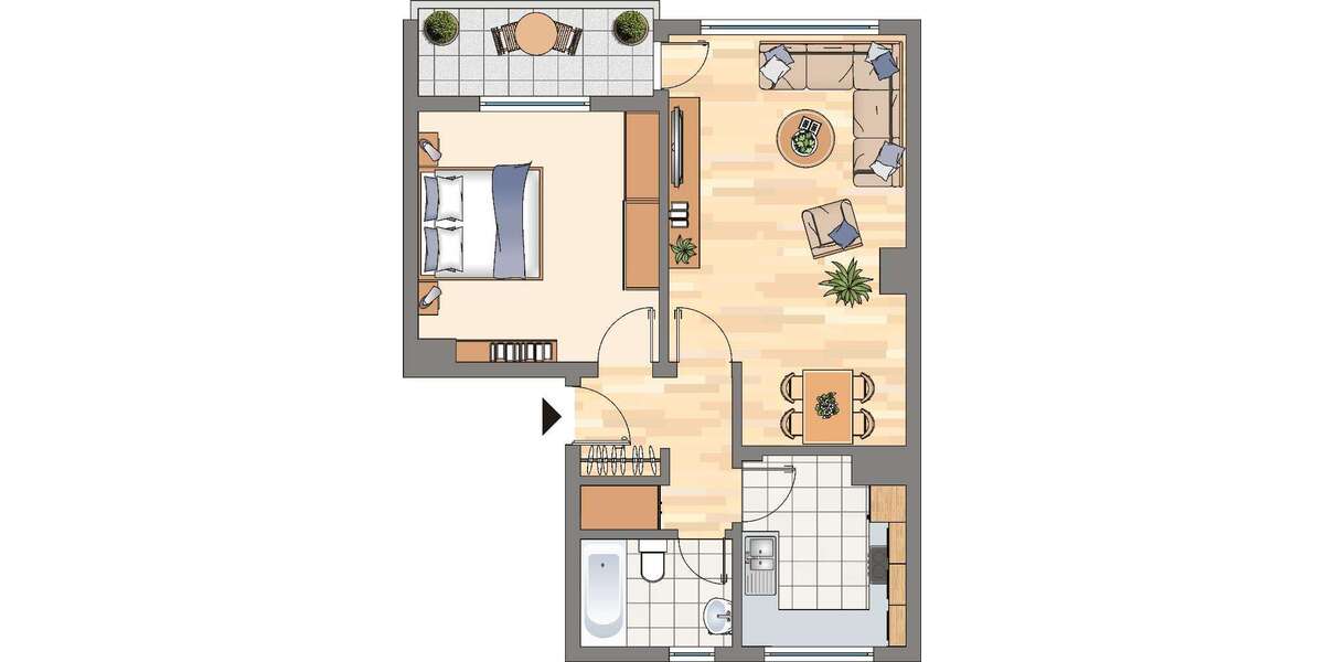 Etagenwohnung Dortmund Wickede - 2 Zimmer, 60 m&sup2;, 469&euro; | Angebot:25272449