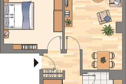 Wohnung Dortmund Wickede - 2 Zimmer, 60 m&sup2;, 469&euro; | Angebot:25272449