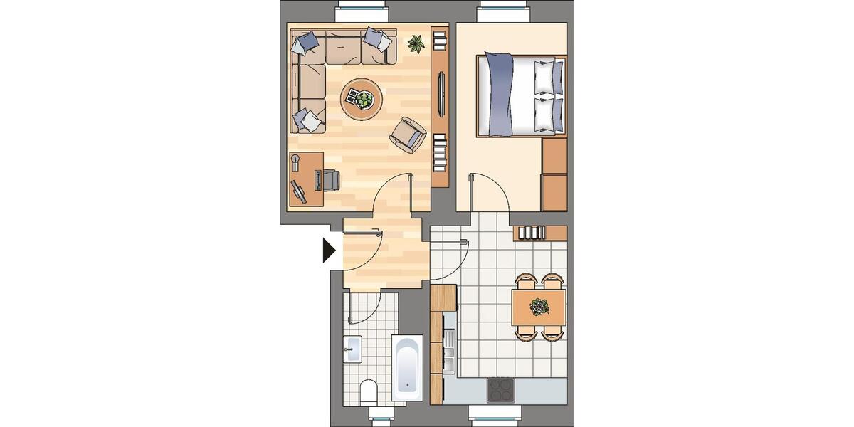 Etagenwohnung Witten Annen - 2 Zimmer, 44 m&sup2;, 369&euro; | Angebot:26639206