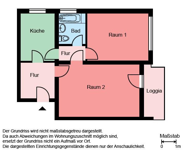Etagenwohnung Dortmund Brackel - 2 Zimmer, 62 m&sup2;, 316&euro; | Angebot:24719240