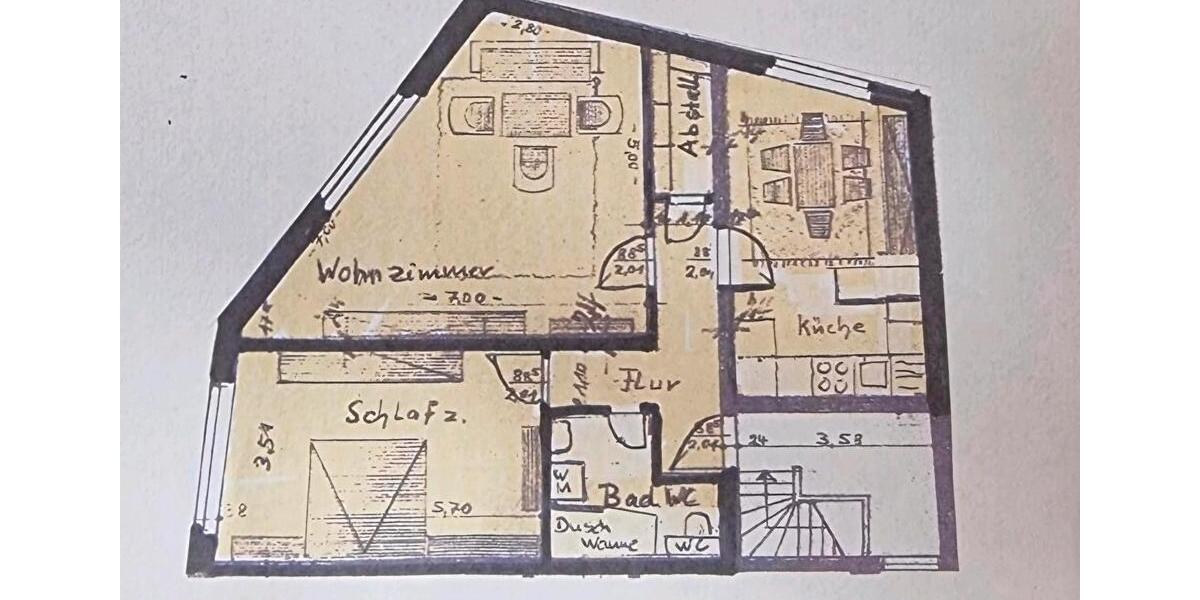 Etagenwohnung Werl - 2 Zimmer, 70 m&sup2;, 535&euro; | Angebot:25967593