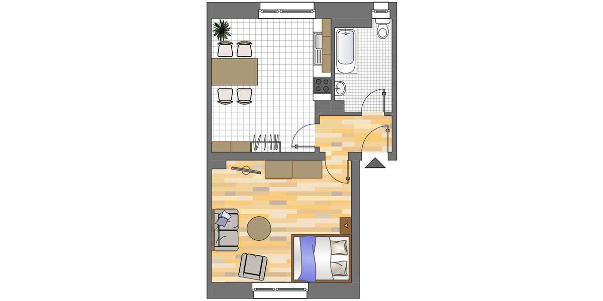 Etagenwohnung Dortmund Brackel - 1 Zimmer, 43 m&sup2;, 166&euro; | Angebot:26688318