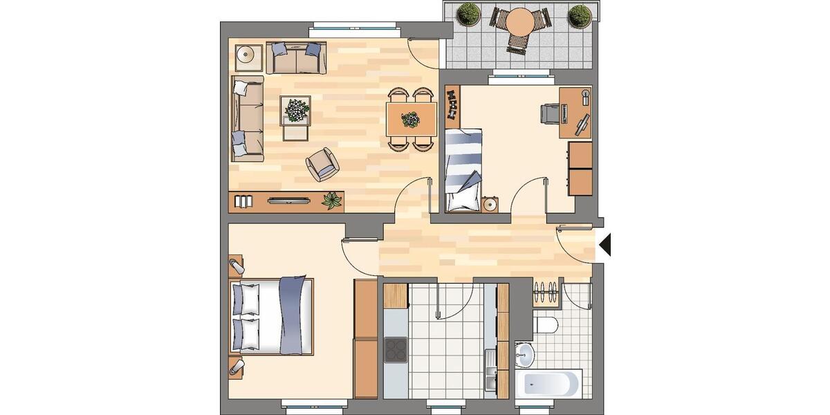 Etagenwohnung Dortmund Bövinghausen - 3 Zimmer, 66 m&sup2;, 519&euro; | Angebot:26151661