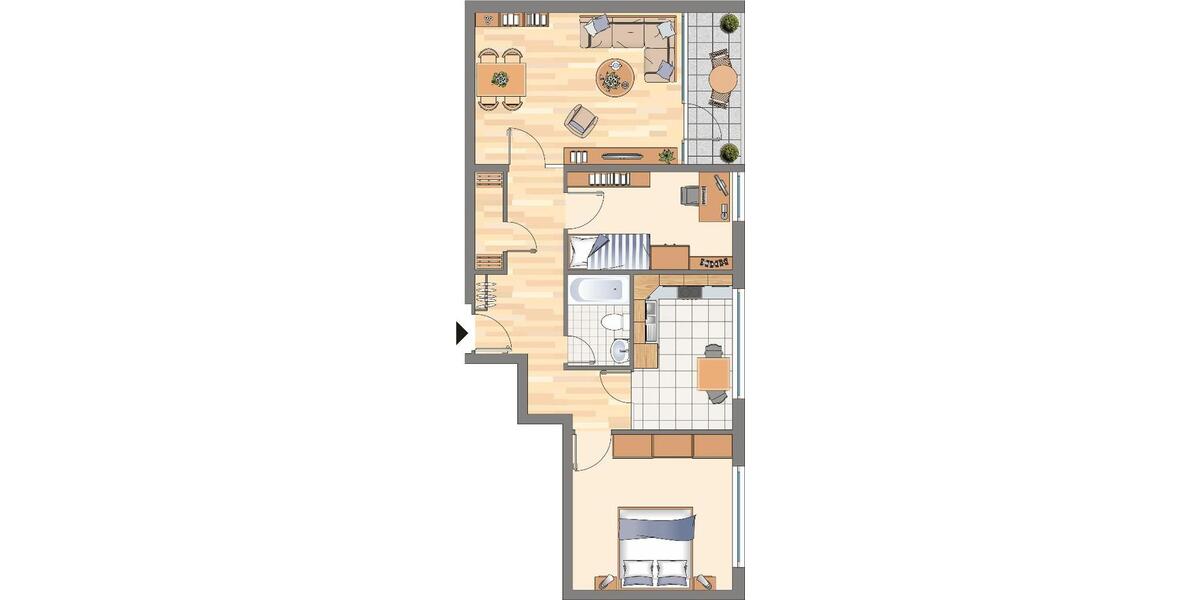 Etagenwohnung Dortmund Hörde - 3 Zimmer, 77 m&sup2;, 377&euro; | Angebot:25718779