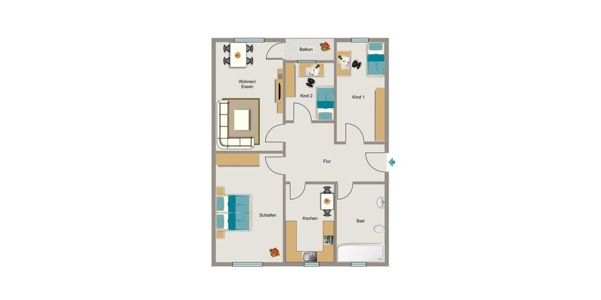 Erdgeschoßwohnung Ahlen - 4.5 Zimmer, 79 m&sup2;, 720&euro; | Angebot:26527105