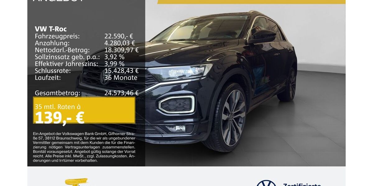 VW T-Roc 93.407 km 22.590 &euro; Castrop-Rauxel 44575