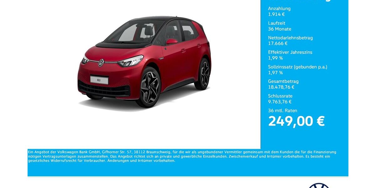 VW ID.3 30.901 km 19.465 &euro; Bergkamen 59192