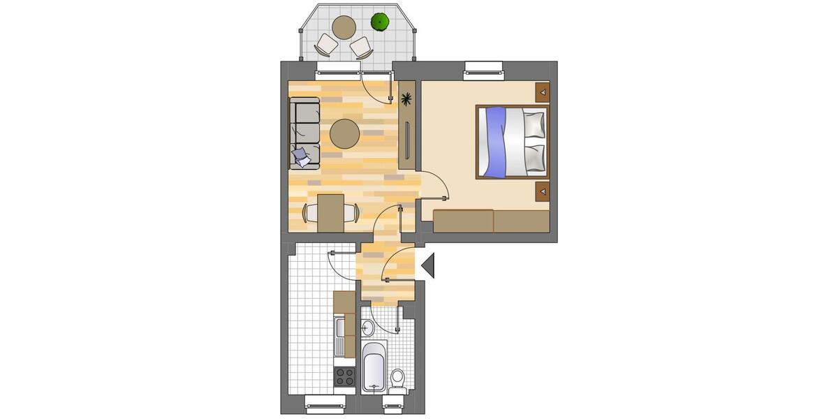 Erdgeschoßwohnung Dortmund Hörde - 2 Zimmer, 43 m&sup2;, 404&euro; | Angebot:26588049
