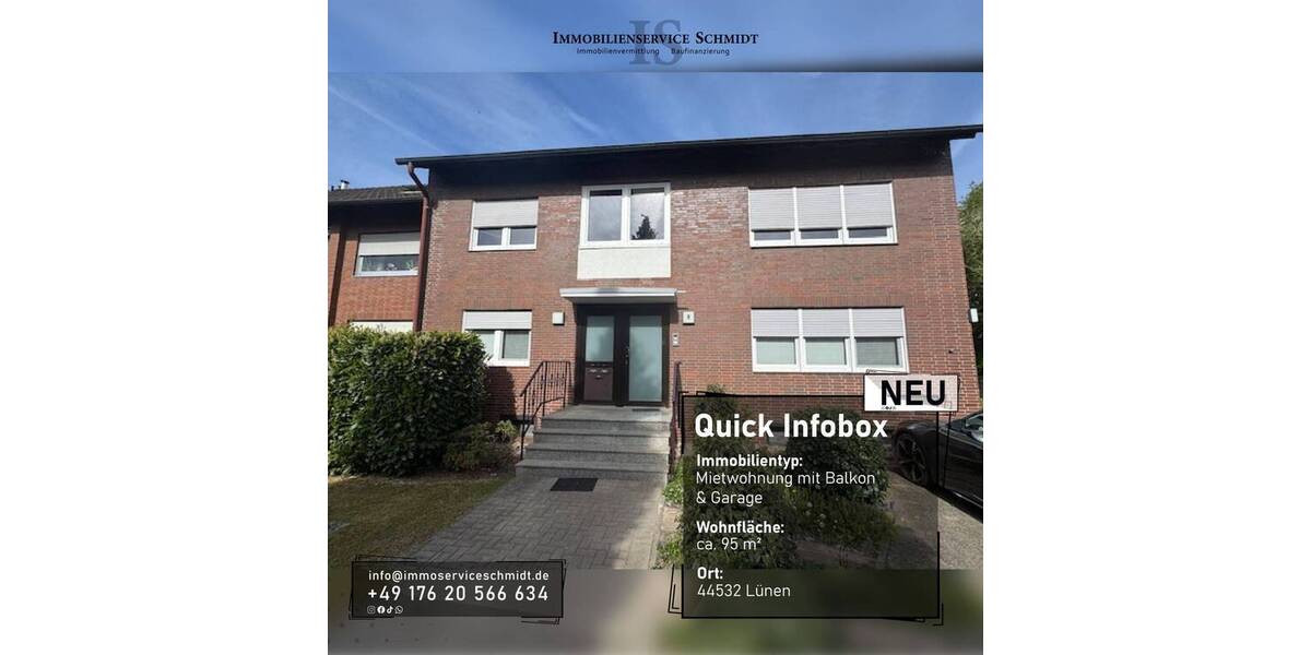 Etagenwohnung Lünen Horstmar - 4 Zimmer, 95 m&sup2;, 800&euro; | Angebot:26569600