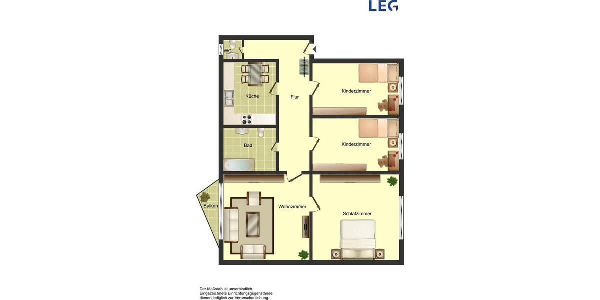 Etagenwohnung Ahlen - 3 Zimmer, 57 m&sup2;, 539&euro; | Angebot:25722243