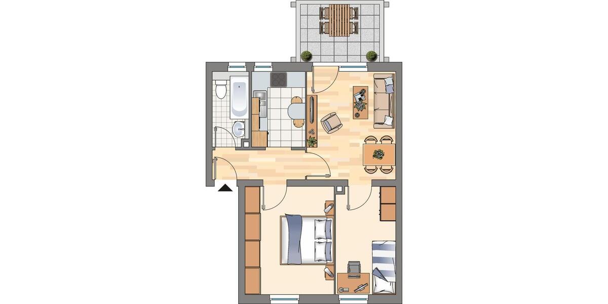 Erdgeschoßwohnung Castrop-Rauxel Deinighausen - 3.5 Zimmer, 54 m&sup2;, 469&euro; | Angebot:24616317