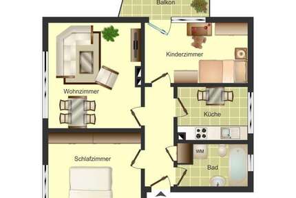 Wohnung Bergkamen Weddinghofen - 3 Zimmer, 63 m&sup2;, 509&euro; | Angebot:27684408