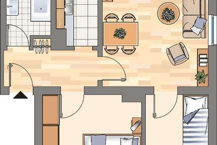 Wohnung Dortmund Westerfilde - 3 Zimmer, 50 m&sup2;, 415&euro; | Angebot:25915672