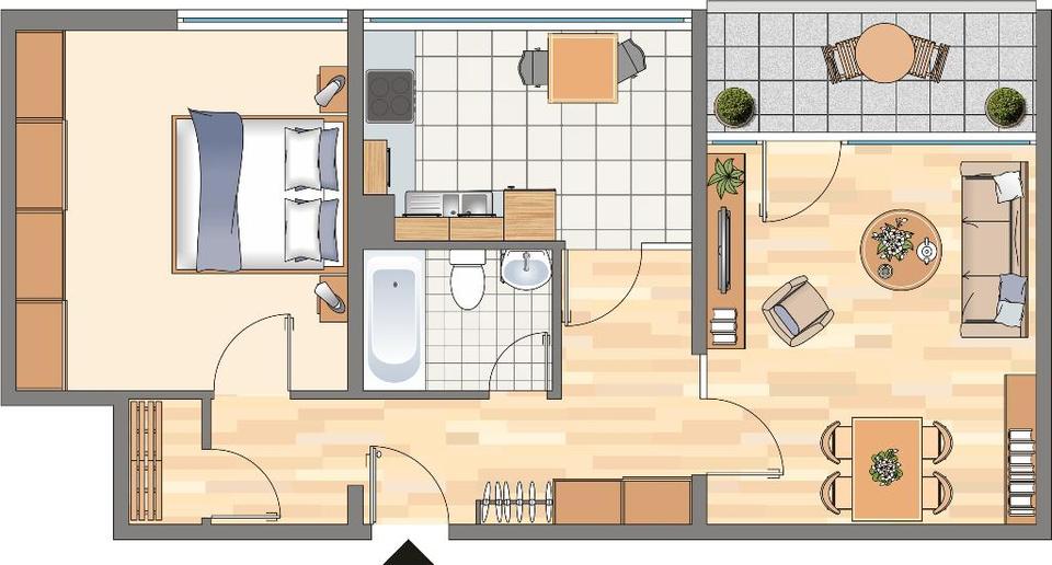Etagenwohnung Dortmund Hörde - 2 Zimmer, 62 m&sup2;, 533&euro; | Angebot:24616328