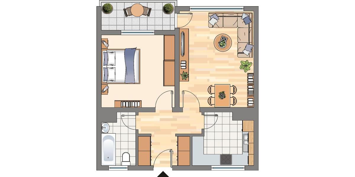 Etagenwohnung Dortmund Brackel - 2 Zimmer, 55 m&sup2;, 382&euro; | Angebot:25982843