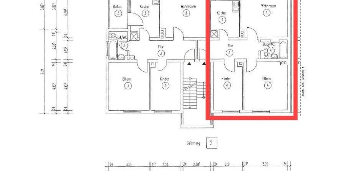 Etagenwohnung Dortmund Scharnhorst - 3.5 Zimmer, 63 m&sup2;, 129.000&euro; | Angebot:25447079
