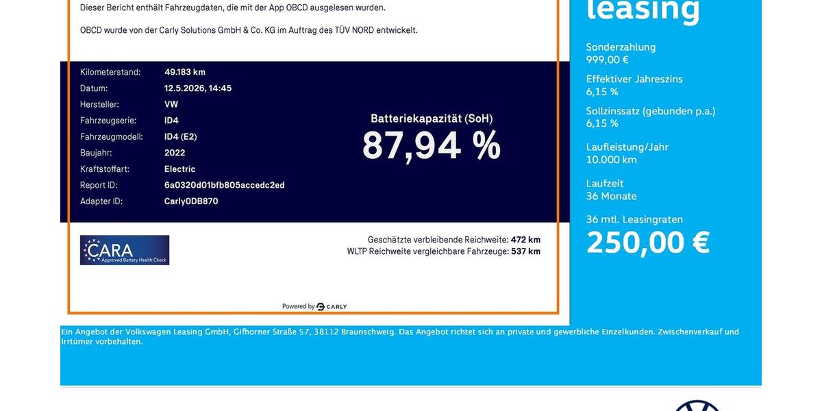 VW ID.4 49.181 km 22.180 &euro; Unna 59423