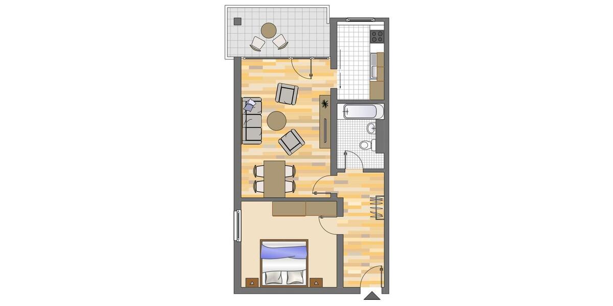 Erdgeschoßwohnung Dortmund Hombruch - 2.5 Zimmer, 57 m&sup2;, 295&euro; | Angebot:25979806