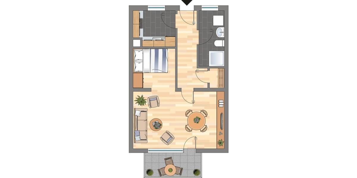 Erdgeschoßwohnung Witten Annen - 1 Zimmer, 46 m&sup2;, 349&euro; | Angebot:26089489