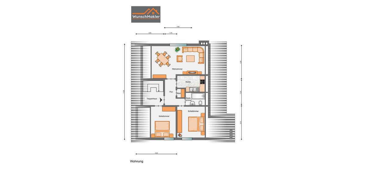 Dachgeschoßwohnung Menden (Sauerland) Bösperde - 3 Zimmer, 71 m&sup2;, 700&euro; | Angebot:25054610