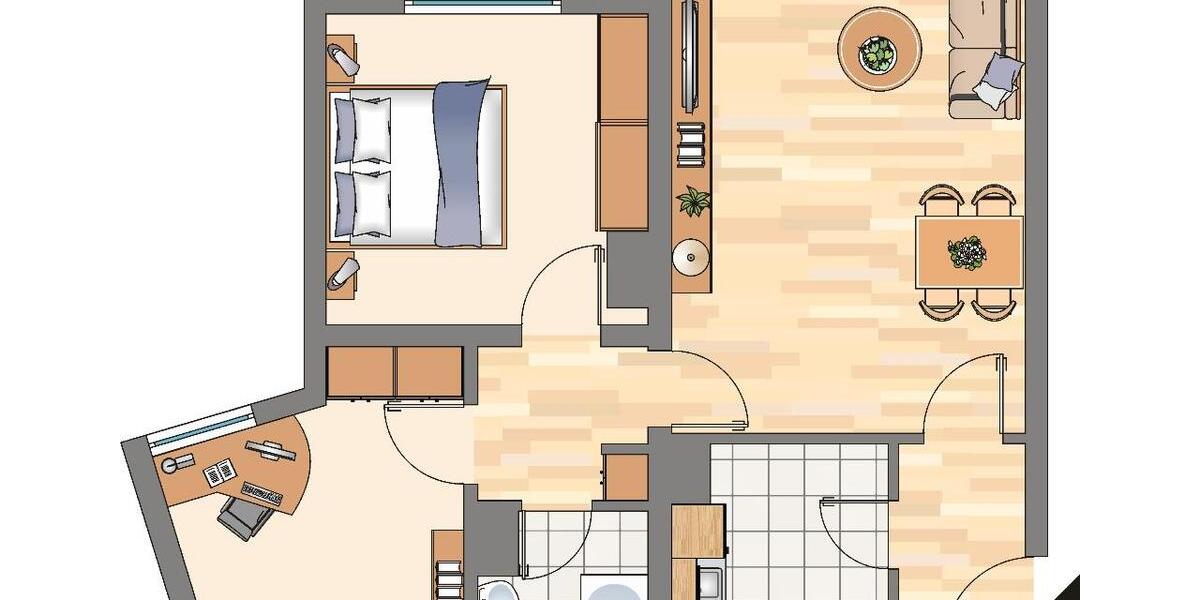 Etagenwohnung Dortmund Brackel - 3 Zimmer, 67 m&sup2;, 536&euro; | Angebot:25805452