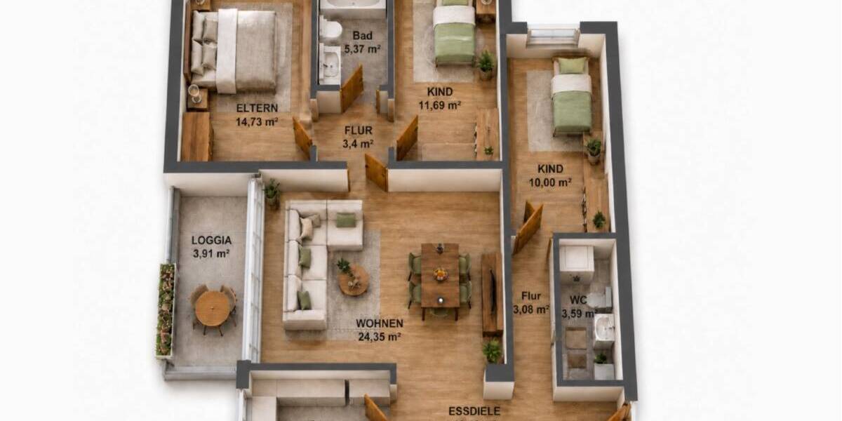 Etagenwohnung Welver-Scheidingen Scheidingen - 4 Zimmer, 102 m&sup2;, 135.000&euro; | Angebot:26583721
