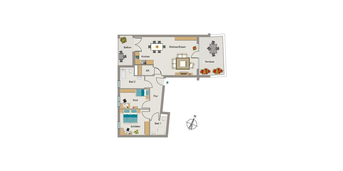 Erdgeschoßwohnung Dortmund Aplerbeck - 3 Zimmer, 111 m&sup2;, 1.185&euro; | Angebot:22892539