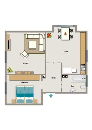 Etagenwohnung Lünen Brambauer - 2.5 Zimmer, 54 m&sup2;, 439&euro; | Angebot:25399496