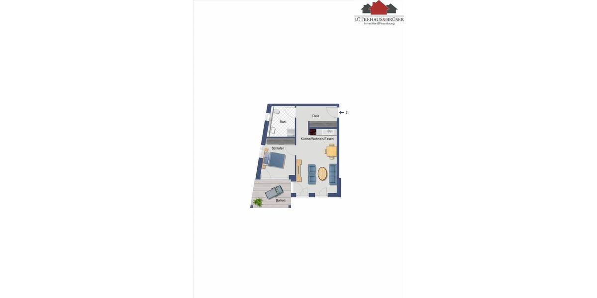 Etagenwohnung Ahlen Innenstadt - 2 Zimmer, 60 m&sup2;, 680&euro; | Angebot:25971076