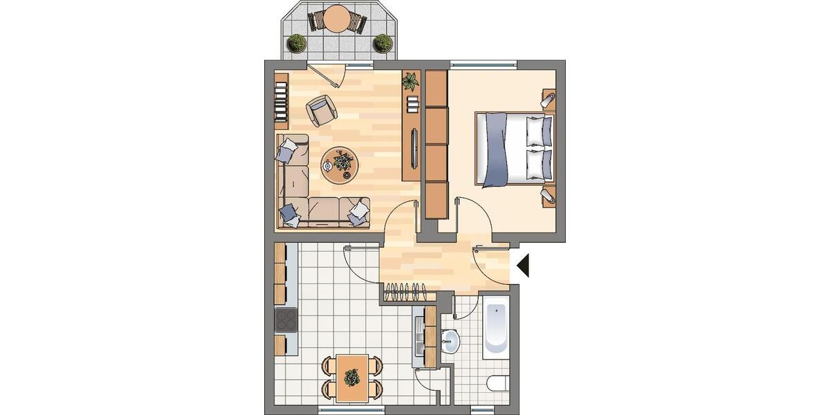 Dachgeschoßwohnung Dortmund Brackel - 2 Zimmer, 63 m&sup2;, 532&euro; | Angebot:25590117
