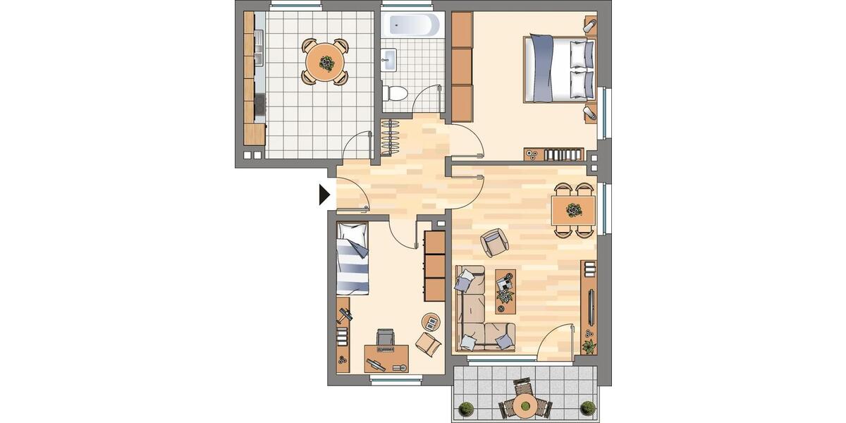 Etagenwohnung Castrop-Rauxel Bladenhorst - 3 Zimmer, 67 m&sup2;, 589&euro; | Angebot:25784512