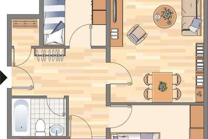 Wohnung Dortmund Hörde - 3 Zimmer, 73 m&sup2;, 384&euro; | Angebot:25426951