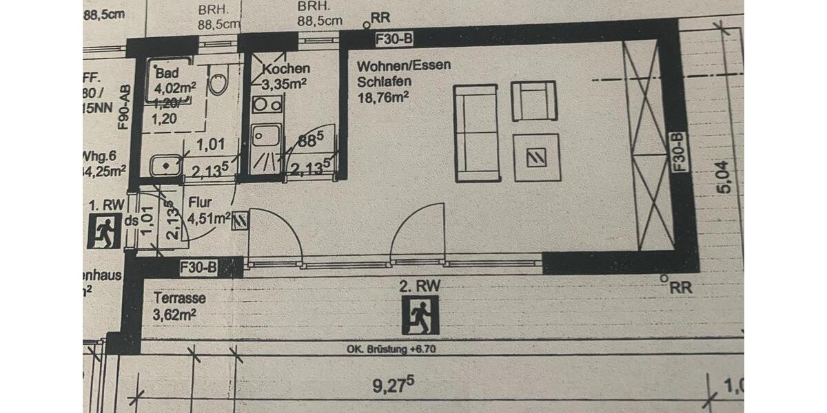 Etagenwohnung Bergkamen - 1 Zimmer, 35 m&sup2;, 500&euro; | Angebot:25924127