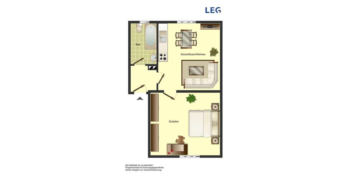 Etagenwohnung Bergkamen - 1 Zimmer, 37 m&sup2;, 339&euro; | Angebot:27339401