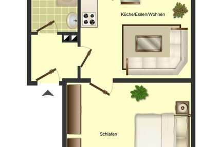 Wohnung Bergkamen - 1 Zimmer, 37 m&sup2;, 339&euro; | Angebot:27339401