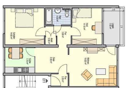 Wohnung Hamm Dasbeck - 3 Zimmer, 76 m&sup2;, 600&euro; | Angebot:23428085