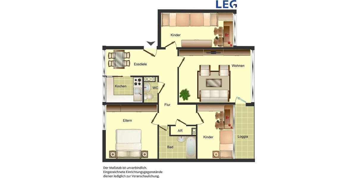 Erdgeschoßwohnung Hamm Braam-Ostwennemar - 4.5 Zimmer, 90 m&sup2;, 579&euro; | Angebot:26566651