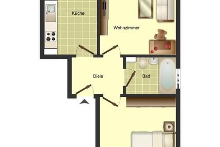 Wohnung Bergkamen - 3.5 Zimmer, 58 m&sup2;, 439&euro; | Angebot:25901448